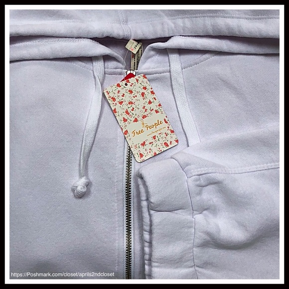 FREE PEOPLE WHITE PULLOVER DRAWSTRING HOODIE TOP - Picture 6 of 7